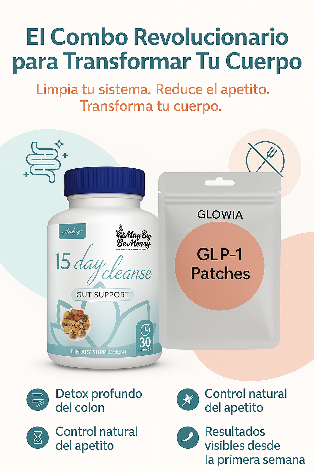Parches GLP-1 + 15 días colon cleanse